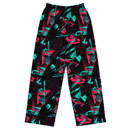 Neon Shatter CAMO Unisex Wide-Leg Leisure Pants - 2XS