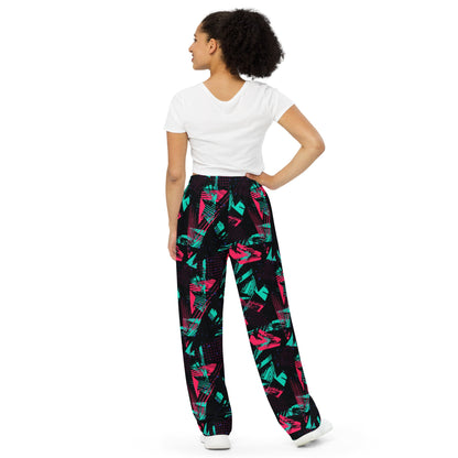 Neon Shatter CAMO Unisex Wide-Leg Leisure Pants