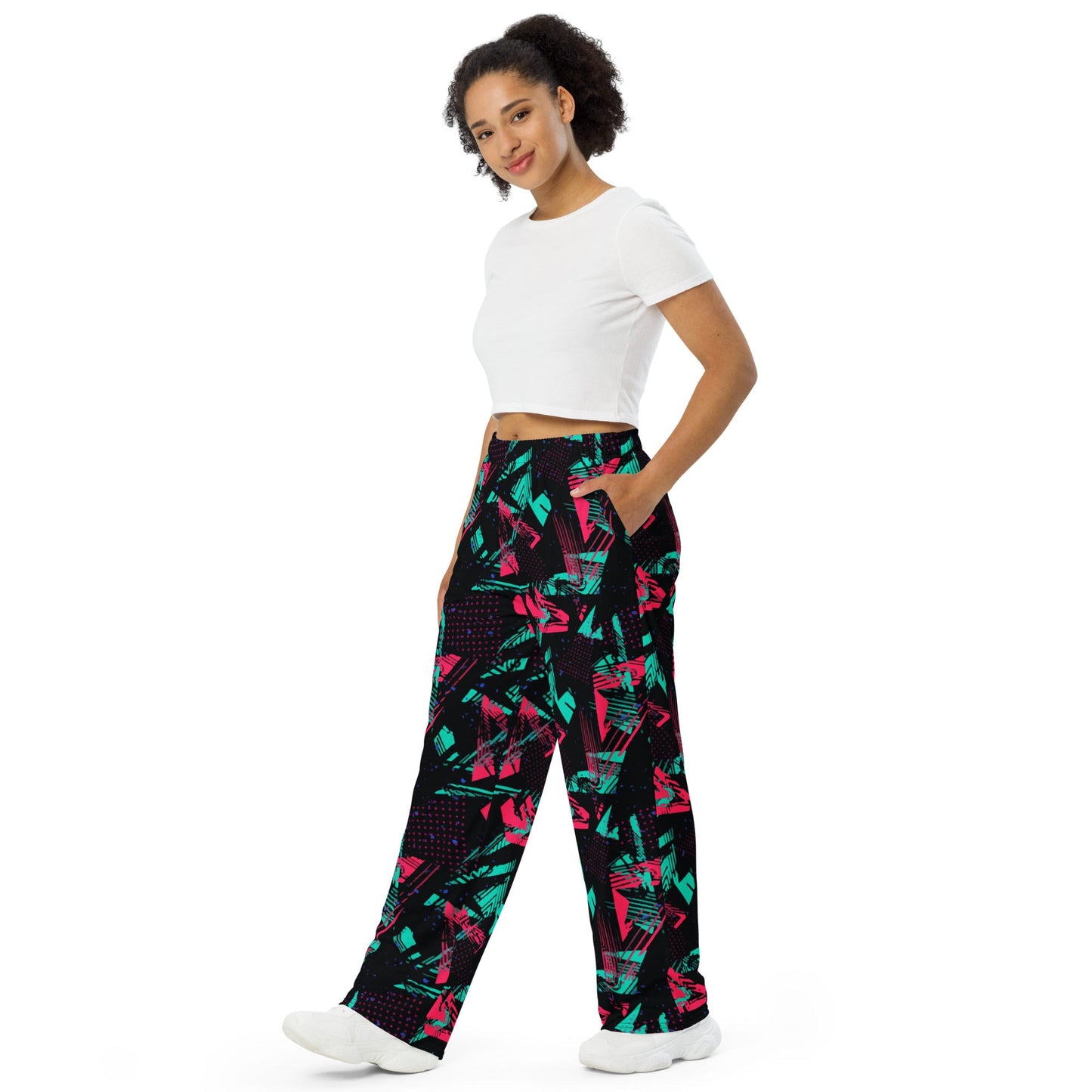 Neon Shatter CAMO Unisex Wide-Leg Leisure Pants