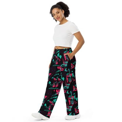 Neon Shatter CAMO Unisex Wide-Leg Leisure Pants