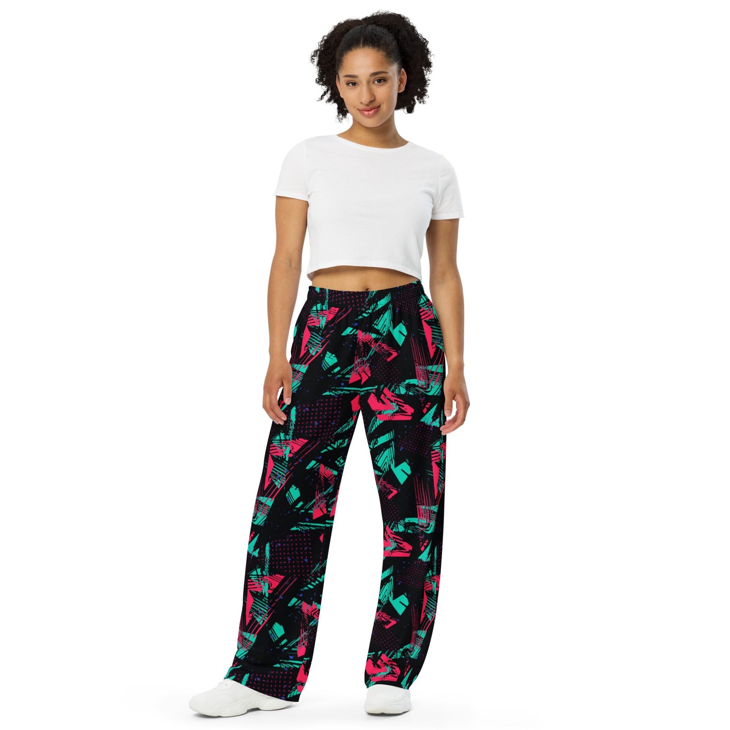 Neon Shatter CAMO Unisex Wide-Leg Leisure Pants