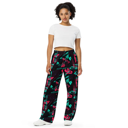 Neon Shatter CAMO Unisex Wide-Leg Leisure Pants