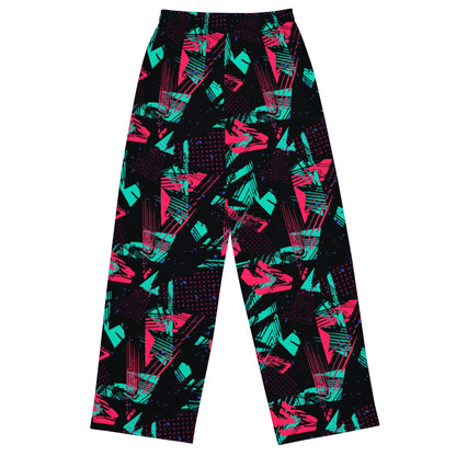 Neon Shatter CAMO Unisex Wide-Leg Leisure Pants