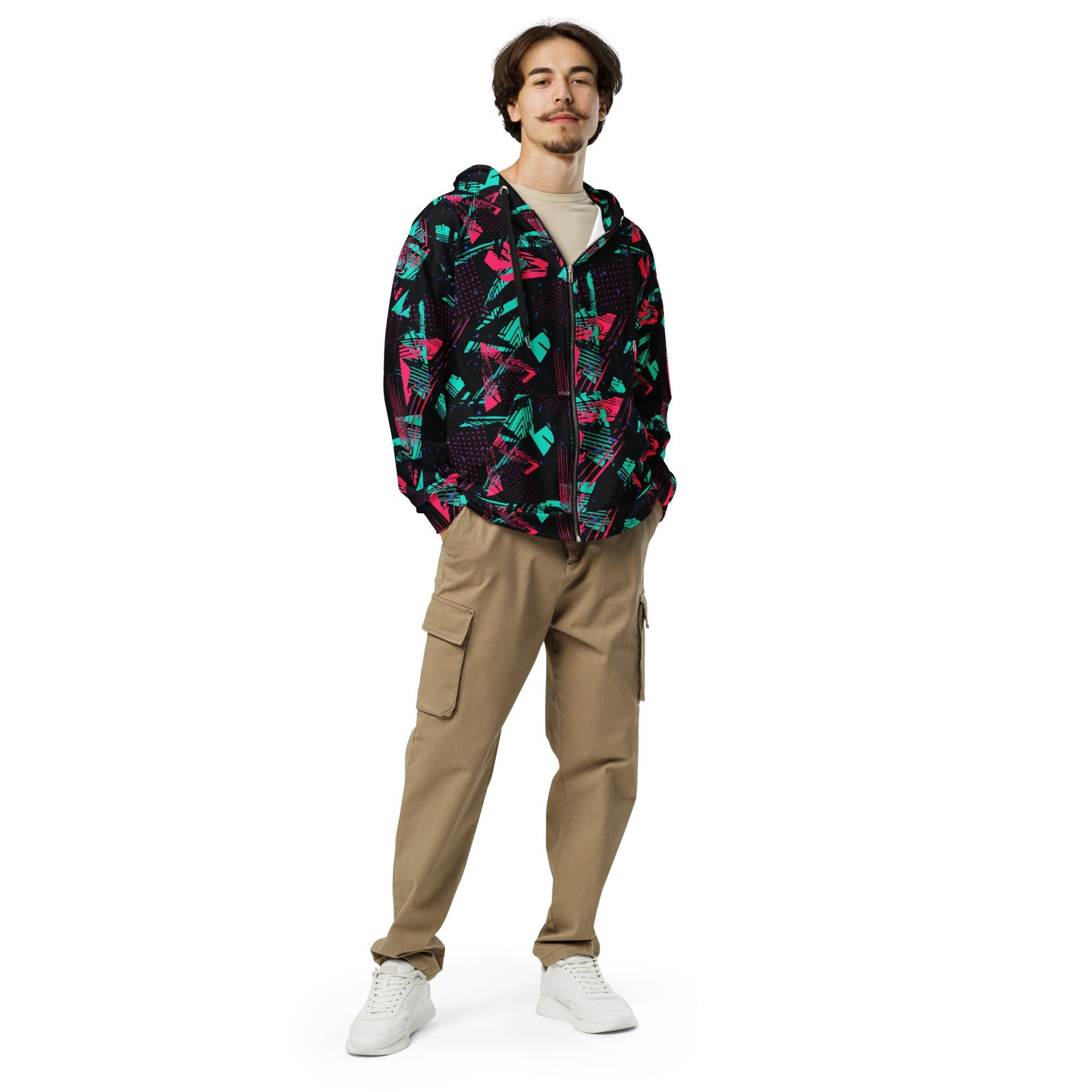 Neon Shatter CAMO Unisex Zip Hoodie