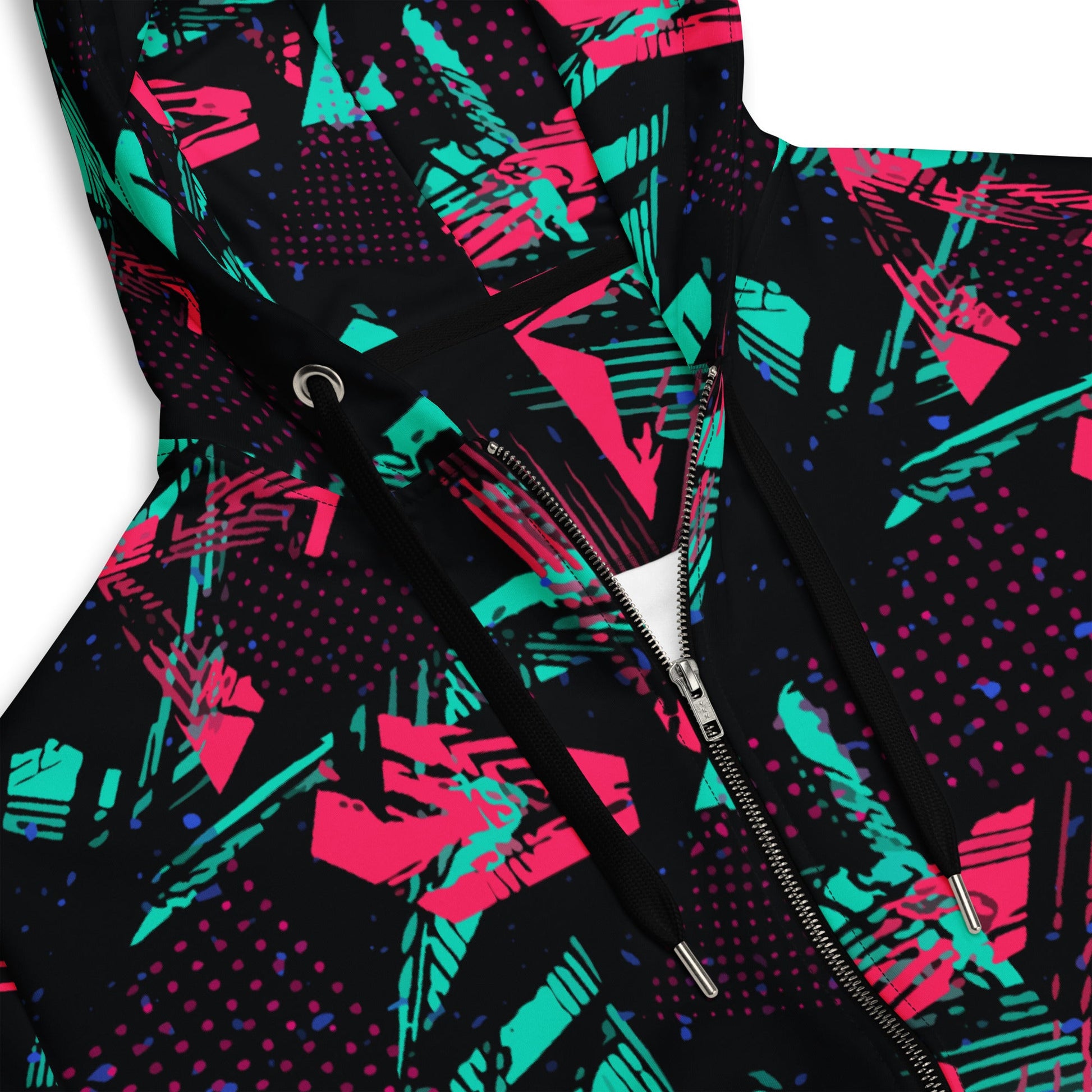 Neon Shatter CAMO Unisex Zip Hoodie