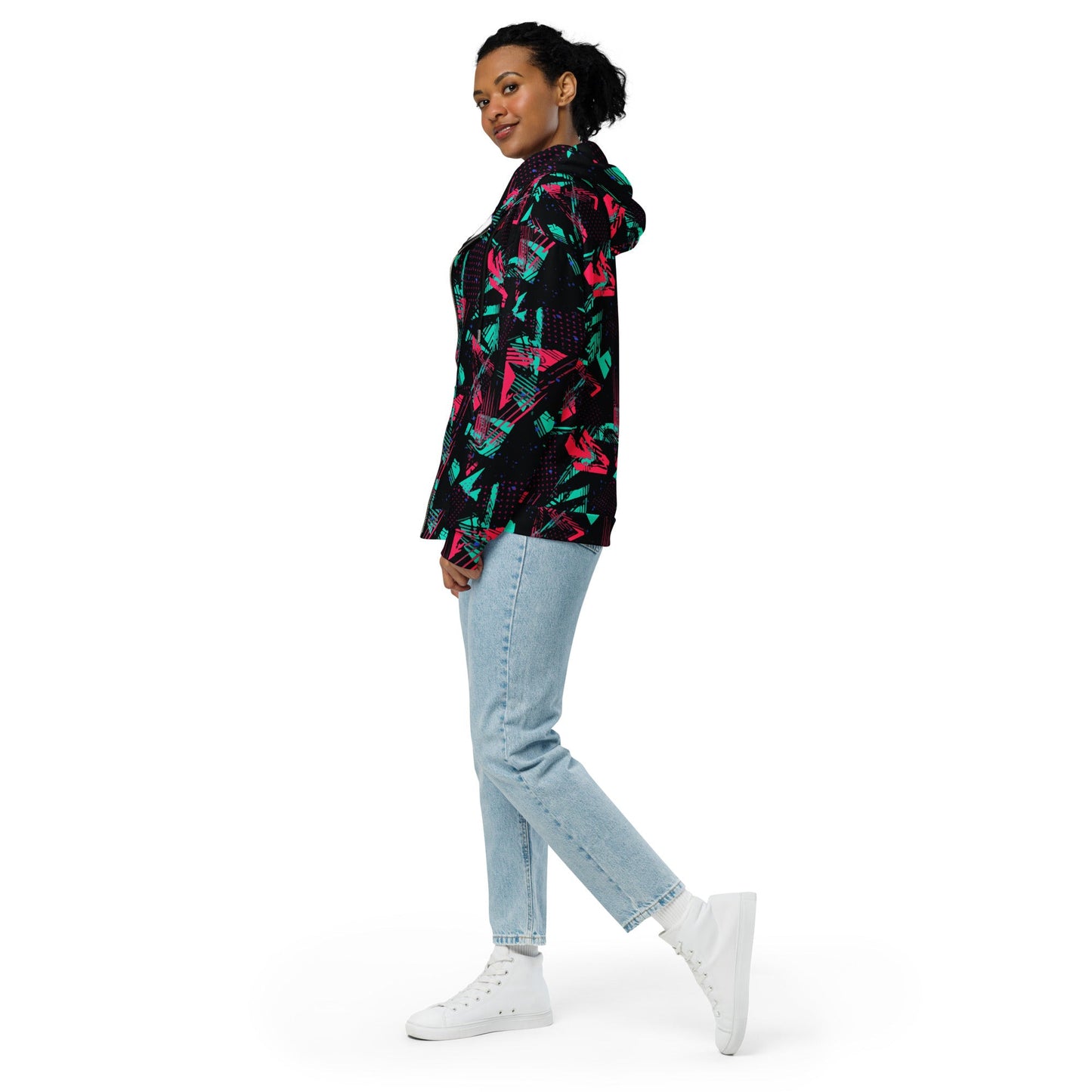Neon Shatter CAMO Unisex Zip Hoodie