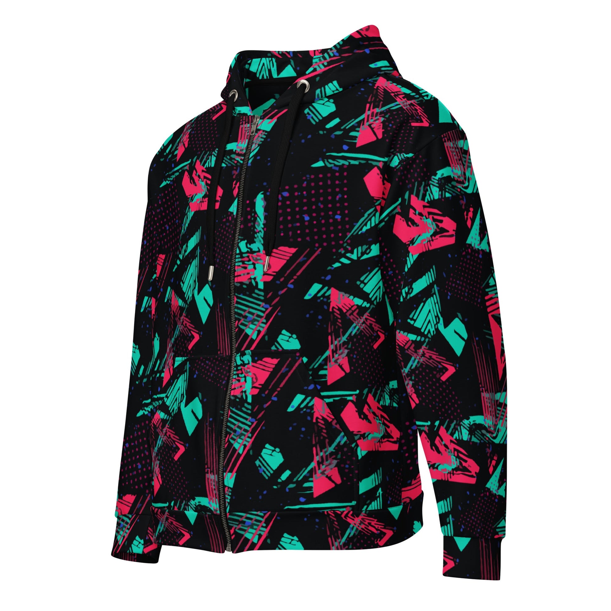 Neon Shatter CAMO Unisex Zip Hoodie