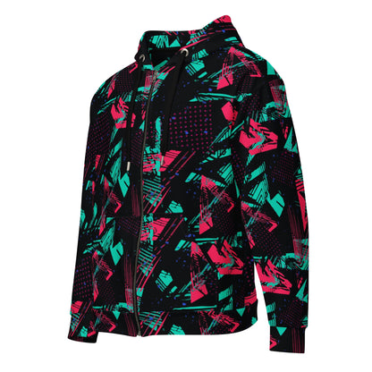 Neon Shatter CAMO Unisex Zip Hoodie