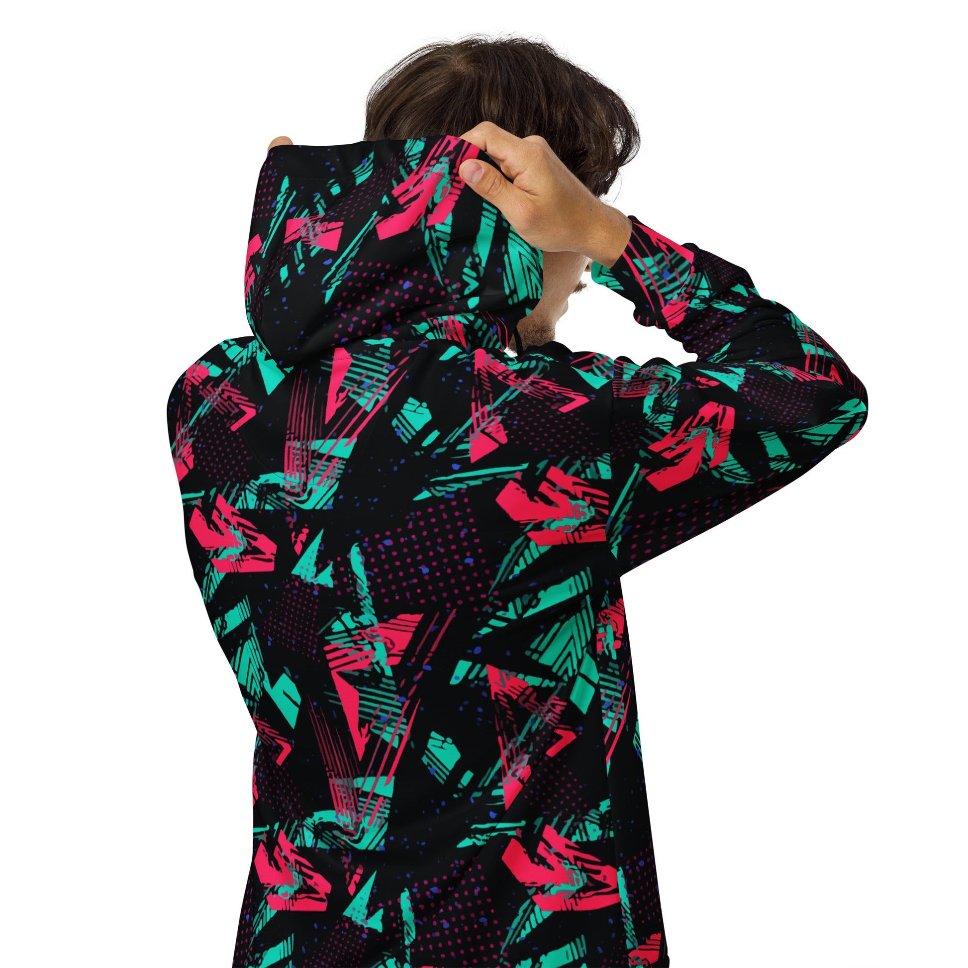 Neon Shatter CAMO Unisex Zip Hoodie