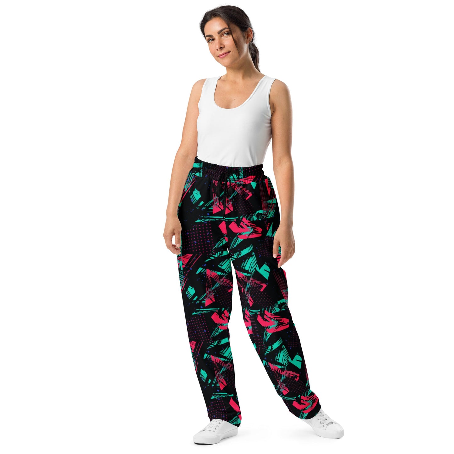 Neon Shatter CAMO Unisex Wide-Leg Joggers