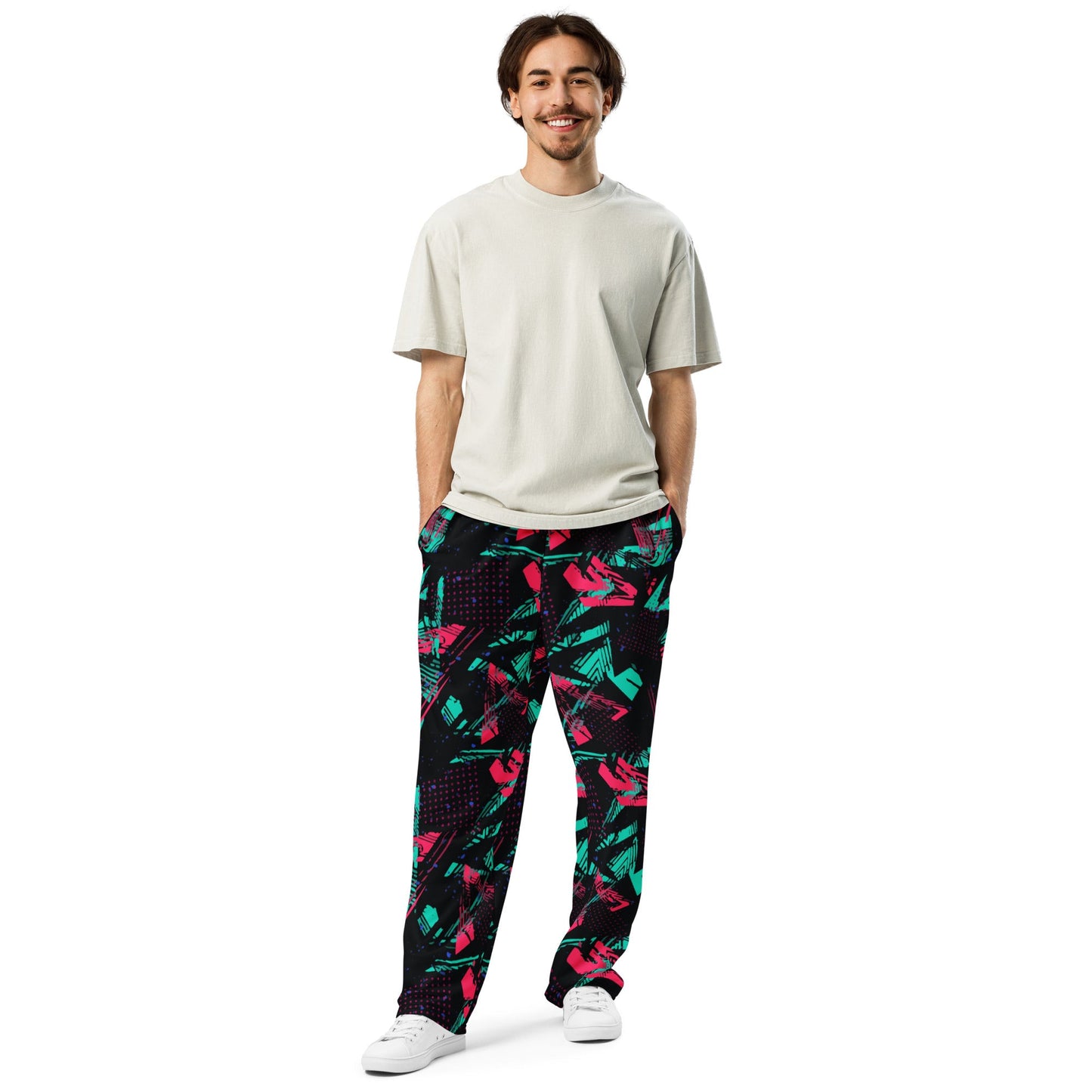 Neon Shatter CAMO Unisex Wide-Leg Joggers