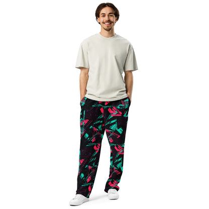 Neon Shatter CAMO Unisex Wide-Leg Joggers