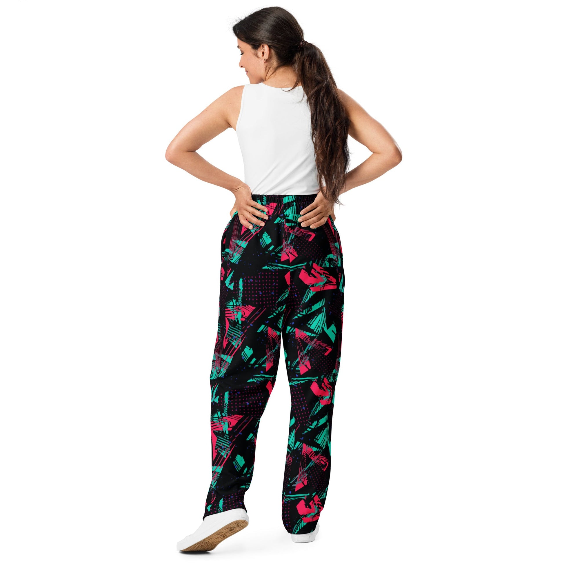 Neon Shatter CAMO Unisex Wide-Leg Joggers