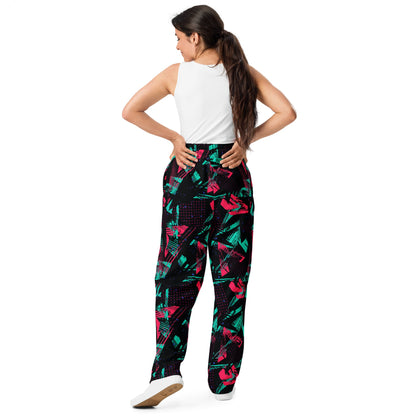 Neon Shatter CAMO Unisex Wide-Leg Joggers