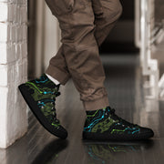 Neuro-Stripe Bio-Neural Night CAMO Mens High-Top Canvas Shoes - 5