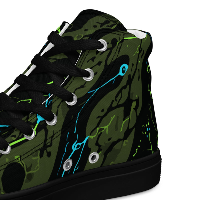 Neuro-Stripe Bio-Neural Night CAMO Mens High-Top Canvas Shoes