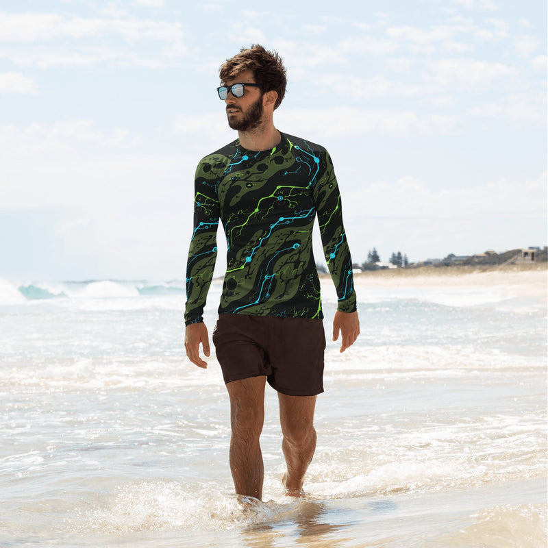 Neuro-Stripe Bio-Neural Night CAMO Mens Long-Sleeve Rash Guard - XS - LS