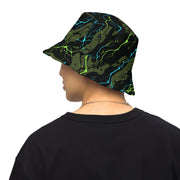 Neuro-Stripe Bio-Neural Night CAMO Reversible Bucket Hat - Head