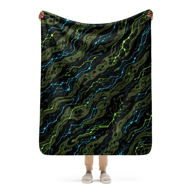 Neuro-Stripe Bio-Neural Night CAMO Sherpa Blanket - 50″×60″