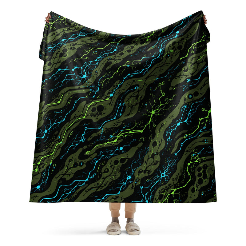 Neuro-Stripe Bio-Neural Night CAMO Sherpa Blanket - 60″×80″