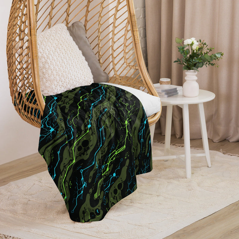 Neuro-Stripe Bio-Neural Night CAMO Sherpa Blanket