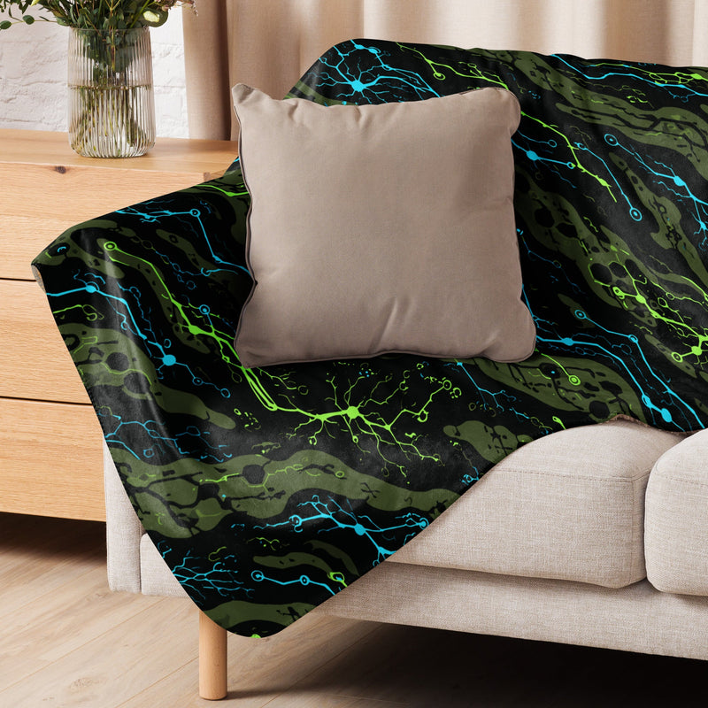 Neuro-Stripe Bio-Neural Night CAMO Sherpa Blanket