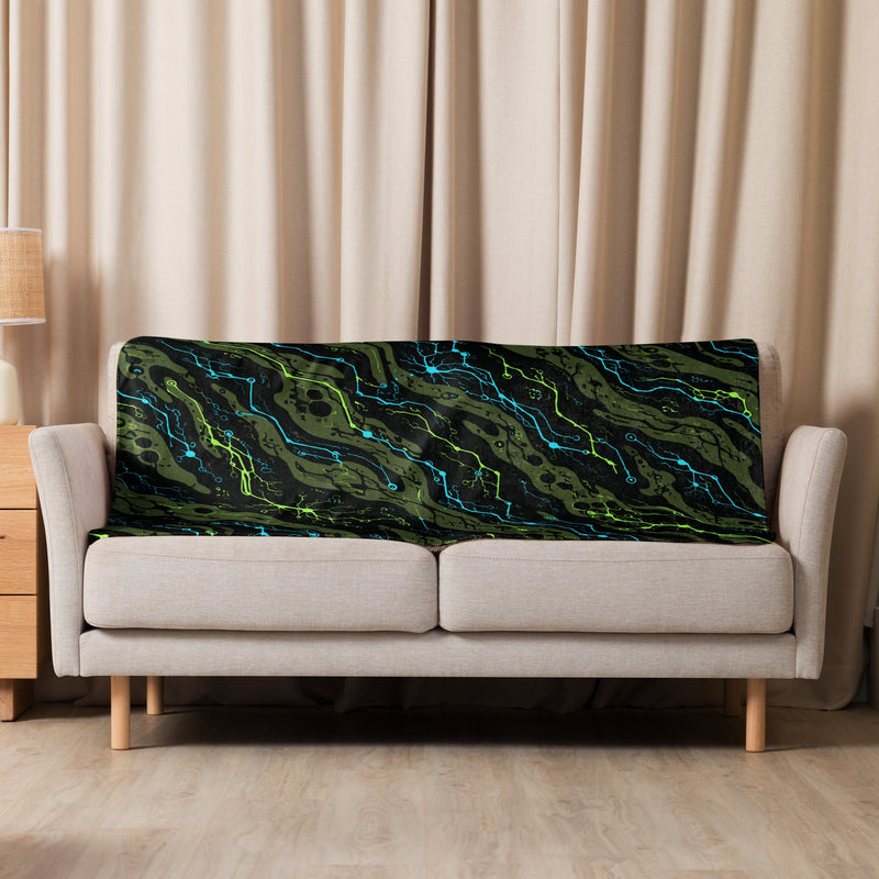 Neuro-Stripe Bio-Neural Night CAMO Sherpa Blanket