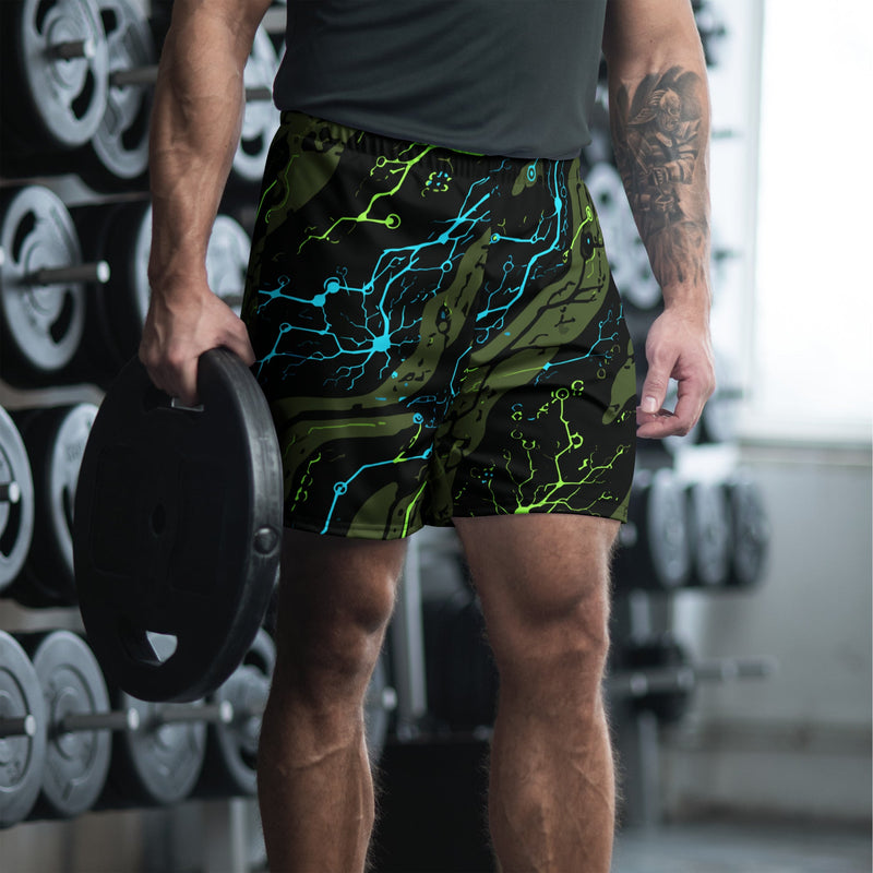 Neuro-Stripe Bio-Neural Night CAMO Unisex Athletic Long Shorts - 2XS