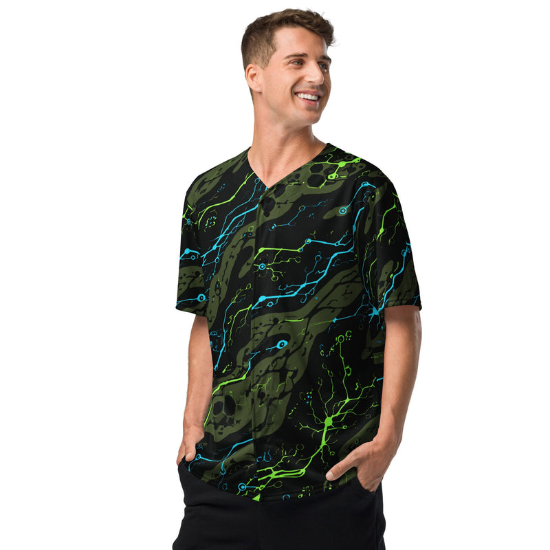 Neuro-Stripe Bio-Neural Night CAMO Unisex Baseball Jersey