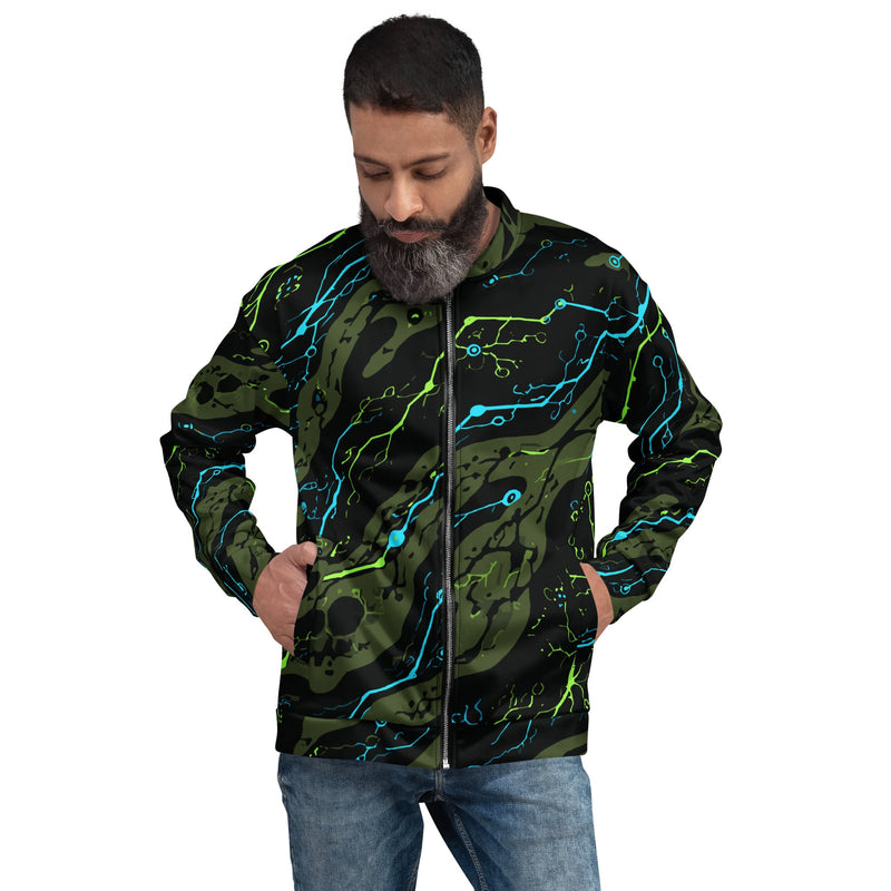 Neuro-Stripe Bio-Neural Night CAMO Unisex Bomber Jacket