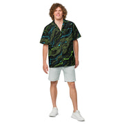Neuro-Stripe Bio-Neural Night CAMO Unisex Short-Sleeve Button Shirt - Button-Up