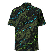 Neuro-Stripe Bio-Neural Night CAMO Unisex Short-Sleeve Button Shirt - Button-Up