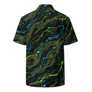Neuro-Stripe Bio-Neural Night CAMO Unisex Short-Sleeve Button Shirt - Button-Up