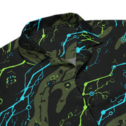 Neuro-Stripe Bio-Neural Night CAMO Unisex Short-Sleeve Button Shirt - Button-Up