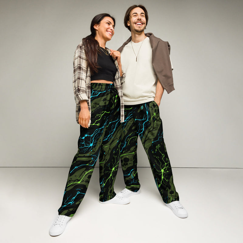 Neuro-Stripe Bio-Neural Night CAMO Unisex Wide-Leg Joggers - 2XS