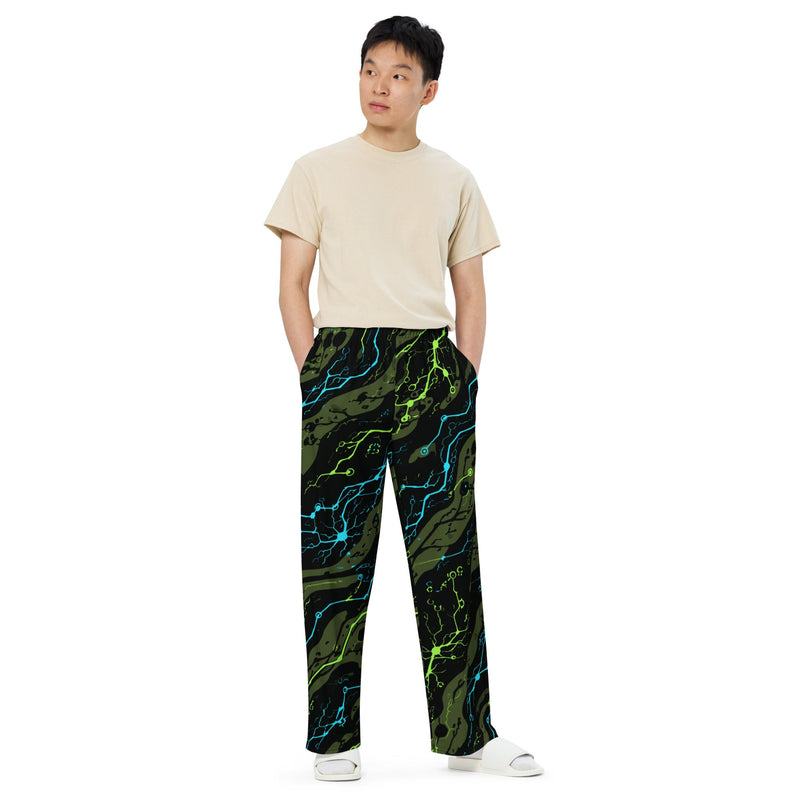 Neuro-Stripe Bio-Neural Night CAMO Unisex Wide-Leg Leisure Pants - Pant