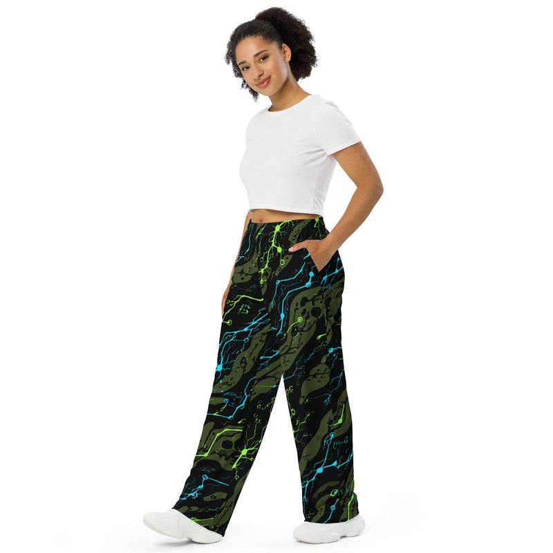 Neuro-Stripe Bio-Neural Night CAMO Unisex Wide-Leg Leisure Pants - Pant