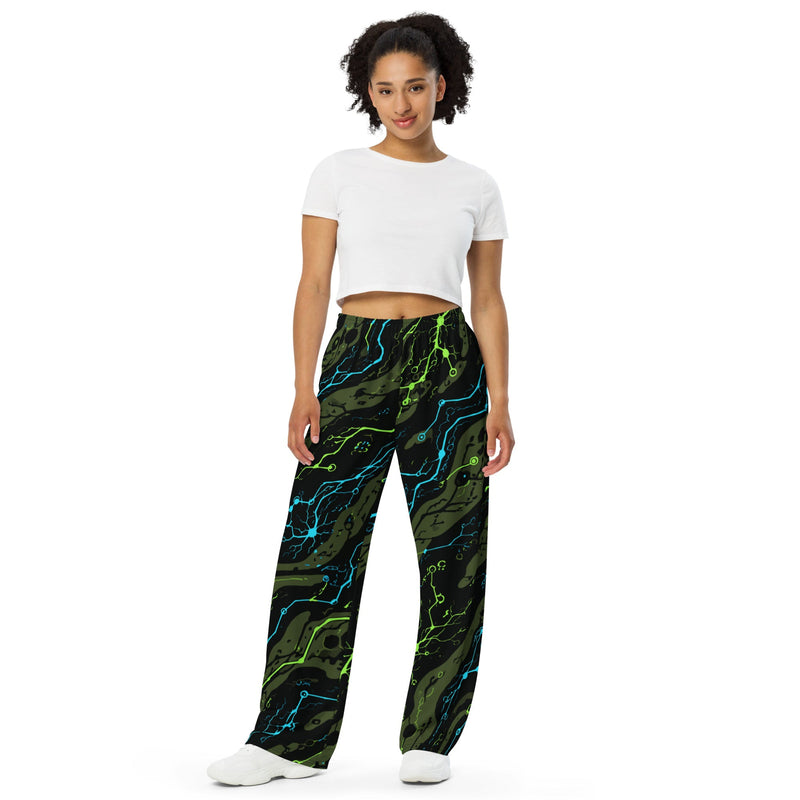 Neuro-Stripe Bio-Neural Night CAMO Unisex Wide-Leg Leisure Pants - Pant