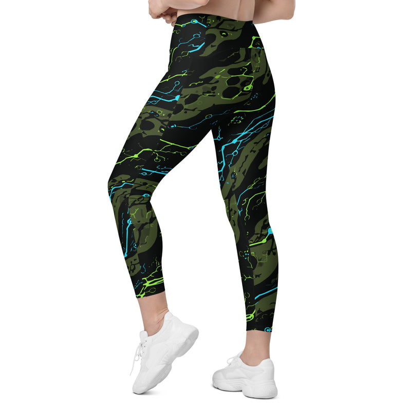 Neuro-Stripe Bio-Neural Night CAMO Womens Leggings with Pockets - Women