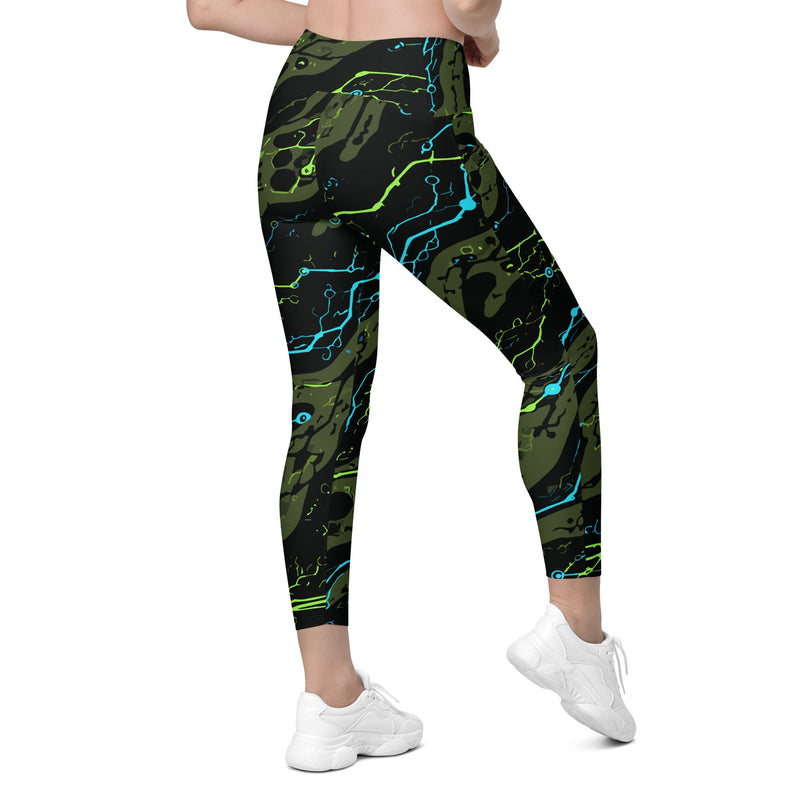 Neuro-Stripe Bio-Neural Night CAMO Womens Leggings with Pockets - Women