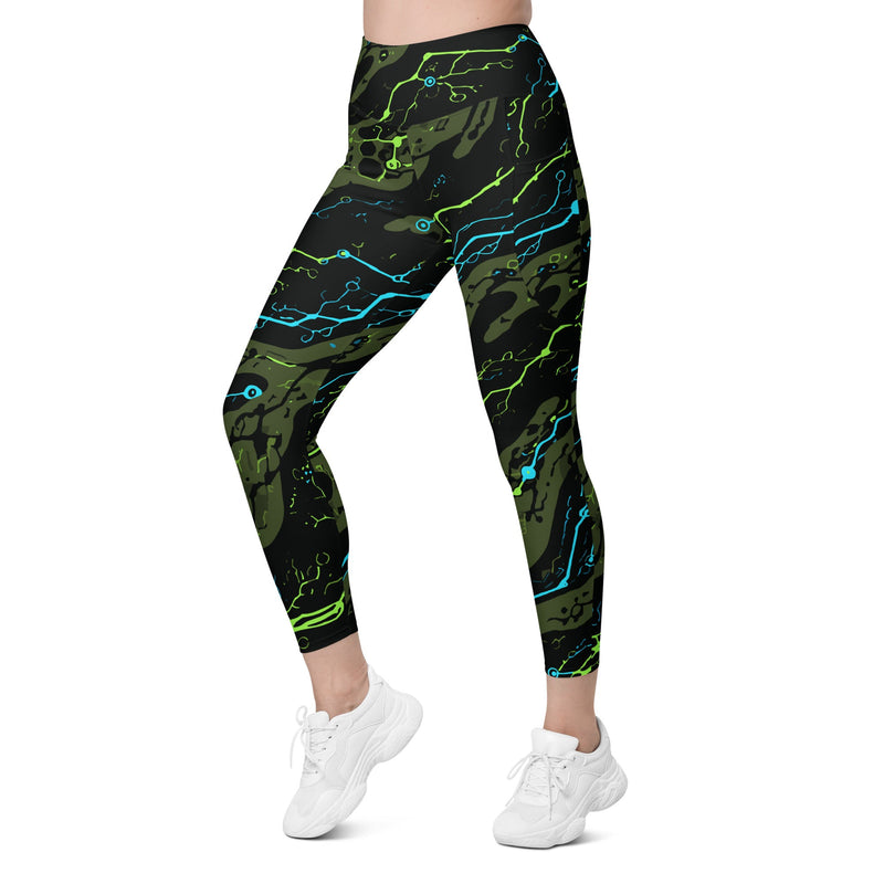 Neuro-Stripe Bio-Neural Night CAMO Womens Leggings with Pockets - Women