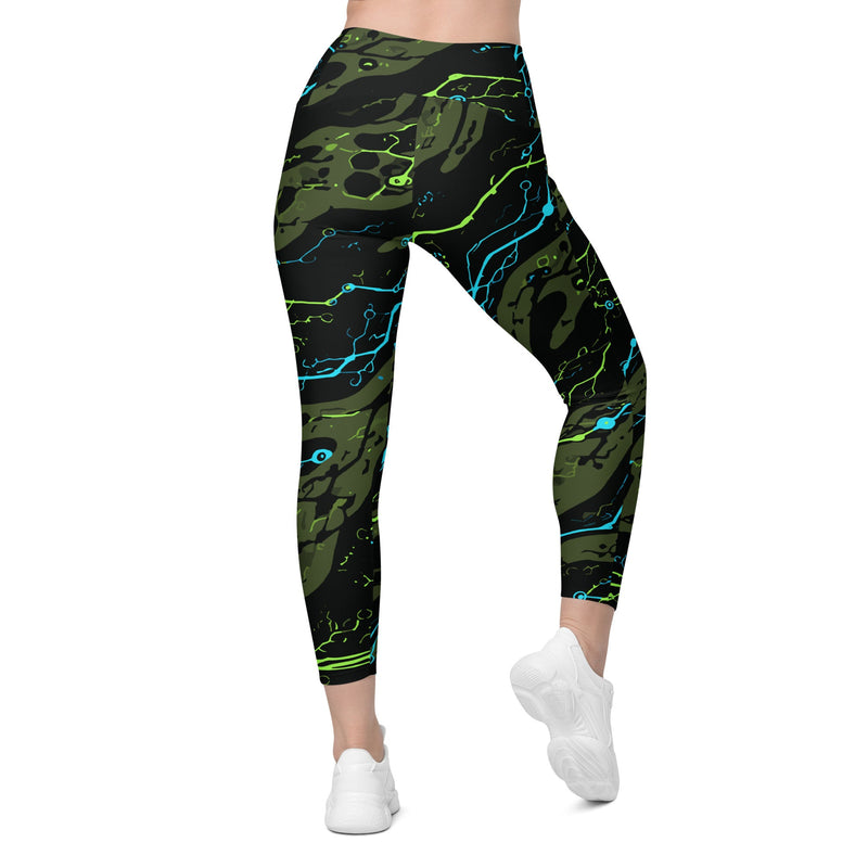 Neuro-Stripe Bio-Neural Night CAMO Womens Leggings with Pockets - Women