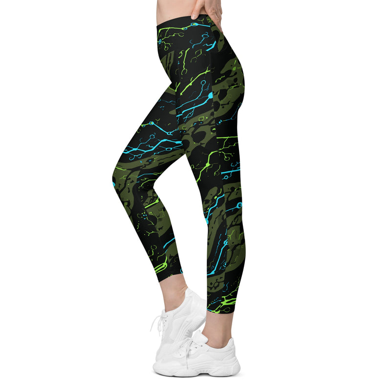 Neuro-Stripe Bio-Neural Night CAMO Womens Leggings with Pockets - Women