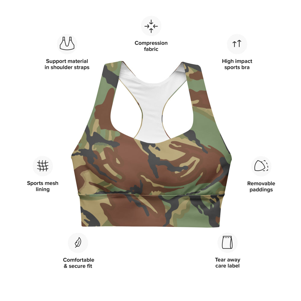 New Zealand Disruptive Pattern Material (DPM) CAMO Longline sports bra - Womens Sports Bra