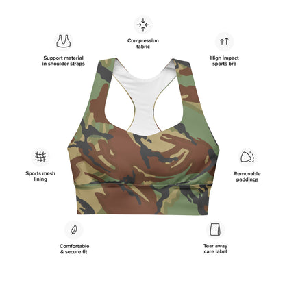 New Zealand Disruptive Pattern Material (DPM) CAMO Longline sports bra - Womens Sports Bra