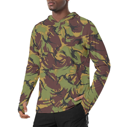 New Zealand DPM CAMO Mens Sunscreen Sports Hoodie With Thumb Holes - S / White