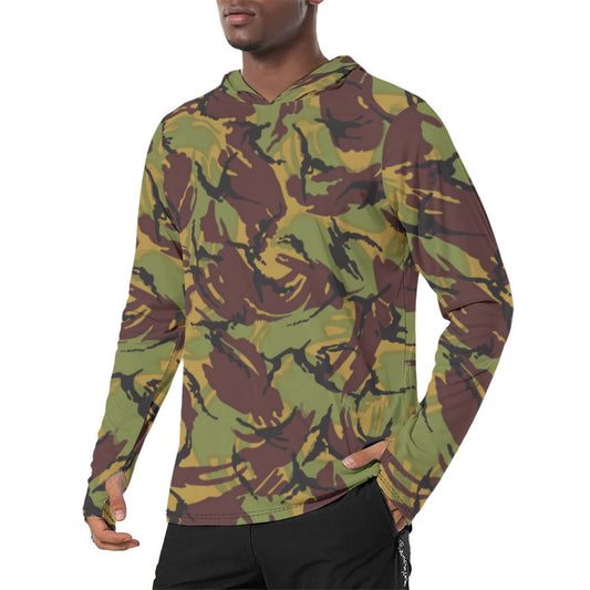 New Zealand DPM CAMO Mens Sunscreen Sports Hoodie With Thumb Holes - S / White