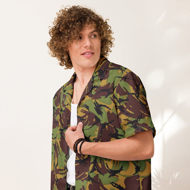 DPM New Zealand Woodland CAMO Unisex Short-Sleeve Button Shirt - Button-Up