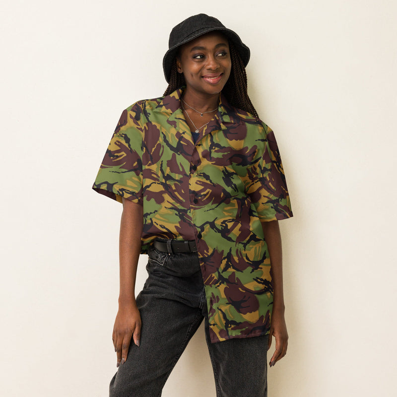 DPM New Zealand Woodland CAMO Unisex Short-Sleeve Button Shirt - Button-Up