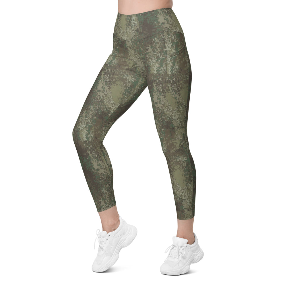 New Zealand Multi-Terrain Camouflage Uniform (MCU) CAMO Leggings with pockets - Womens With Pockets